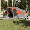 vidaXL Family Tent Tunnel 8-Person Grey and Orange Waterproof