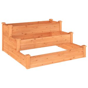 vidaXL Garden Raised Bed Brown Solid fir wood 47.2x47.2x22.0 in