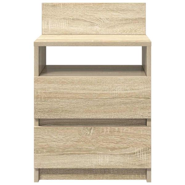 vidaXL Bedside Cabinet Sonoma oak Engineered wood 15.7x13.0x23.6 in