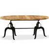 vidaXL Dining Table Natural Mango Wood Solid Mango Wood, Steel