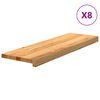 vidaXL Stair Tread Set of 8 Light brown Solid oak wood