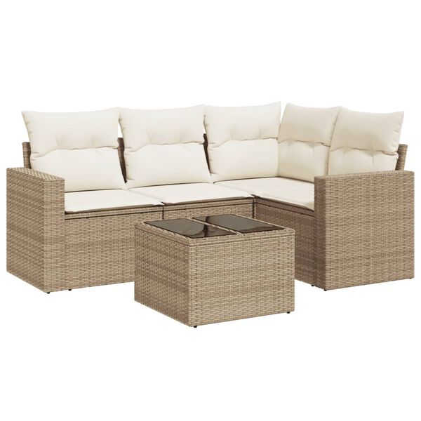 vidaXL Garden Sofa Set Beige, Cream White