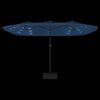 vidaXL Garden Parasol Azure Blue, Dark Grey Polyester, Powder-Coated Iron