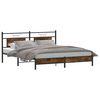 vidaXL Bed Frame Smoked Oak Engineered Wood Double Bed Frame