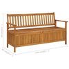 vidaXL Storage Bench Natural wood Solid Acacia Wood Medium Storage Bench