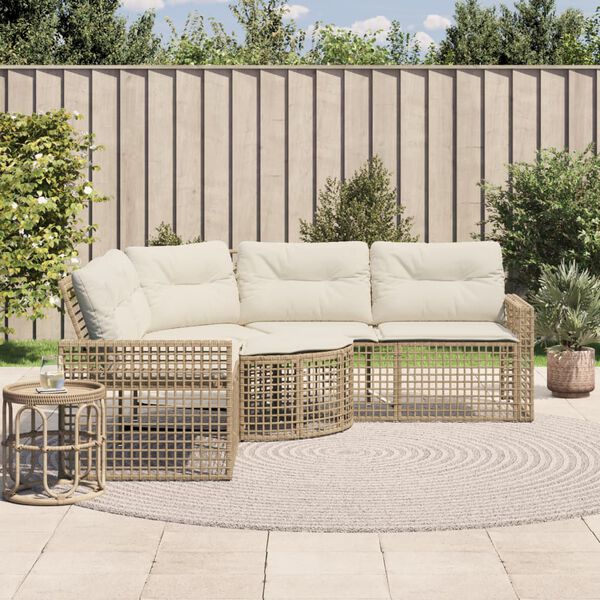 vidaXL Patio Sofa Beige, Cream White