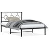 vidaXL Bed Frame Black Steel Twin Bed Frame Rectangular Industrial