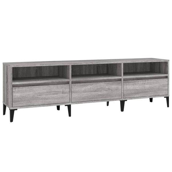 vidaXL TV Cabinet Grey Sonoma Engineered Wood 59.1 x 11.8 x 17.5 in