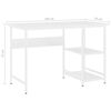 vidaXL Computer Desk White MDF, powder-coated metal Medium Durable