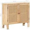vidaXL Sideboard 31.5"x11.8"x28.7" Solid Mango Wood and Natural Cane