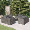 vidaXL Garden Lounge Set Gray PE Rattan Large Modular