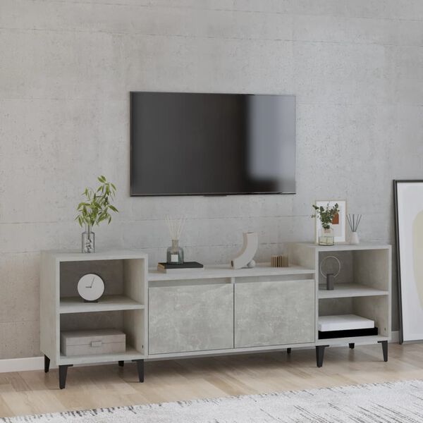 vidaXL TV Cabinet Concrete Gray Engineered wood, metal Large TV Cabinet