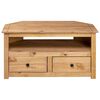 vidaXL Corner TV Cabinet Natural wood color Solid pinewood Medium