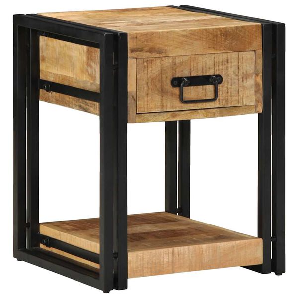 vidaXL Bedside Cabinet 40x40x50 cm Solid Rough Wood Mango