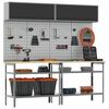 vidaXL Work Bench Set with Shelf 8 pcs Gray 200 x 55 x 200 cm Steel