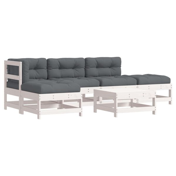 vidaXL Garden Lounge Set White, Anthracite