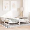 vidaXL Pull-out Day Bed White 80.12 x 72.44 x 22.24 in Solid Pine Wood