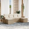 vidaXL Garden Sofa Set Beige Poly Rattan Large Modular Garden Sofa Set