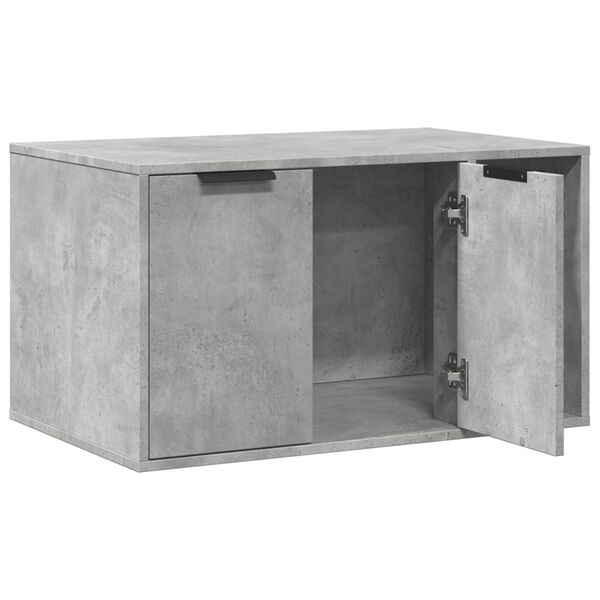 vidaXL Cat Litter Box Enclosure Concrete grey Engineered wood One Size