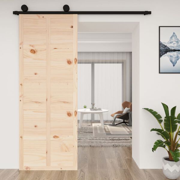 vidaXL Barn Door 31.5x0.7x84.3" Solid Wood Pine