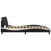 vidaXL Bed Frame Black and White Faux leather Queen Modern Bed Frame