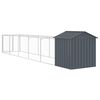 vidaXL Dog House Anthracite Galvanized Steel Large Durable Dog House