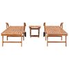 vidaXL Sun Lounger With Table Set of 2 Natural Teak