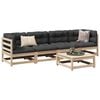 vidaXL Garden Sofa Set Natural Wood Solid Pine Wood Large
