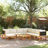 vidaXL Garden Sofa Set Black Solid Acacia Wood Large Modular