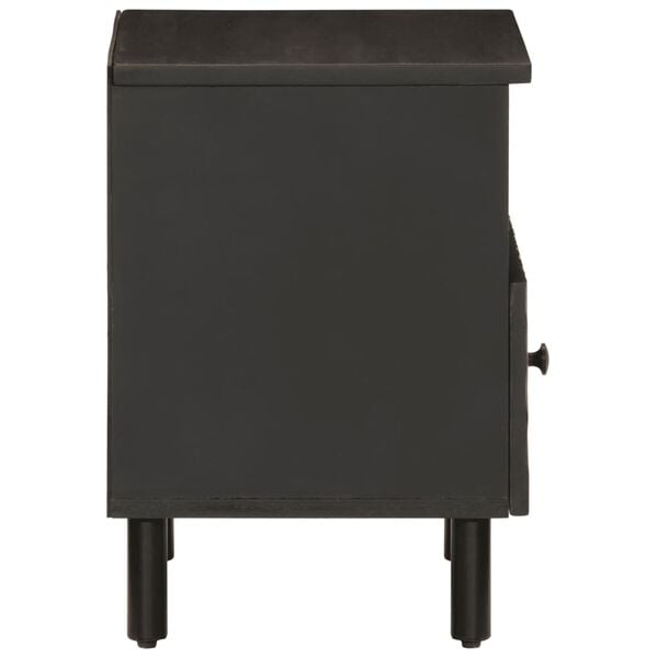 vidaXL Bedside Cabinet Black Solid mango wood, engineered wood, iron