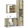 vidaXL Bathroom Furniture Set Sonoma Oak Engineered Wood, Metal, Glass