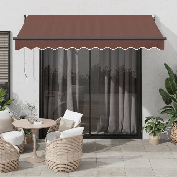 vidaXL Automatic Retractable Awning Brown 118.1x98.4"