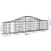 vidaXL Arched Gabion Baskets 18 pcs 78.7"x11.8"x15.7"/23.6" Galvanized Iron