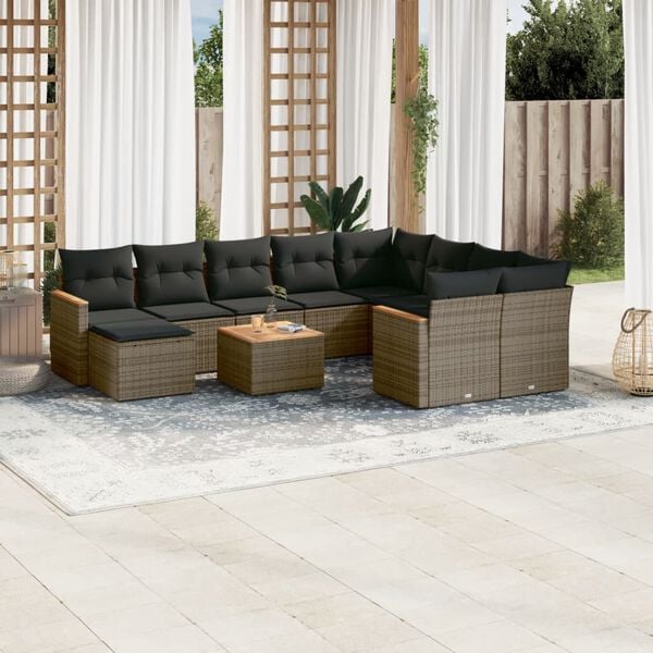 vidaXL Garden Sofa Set Grey