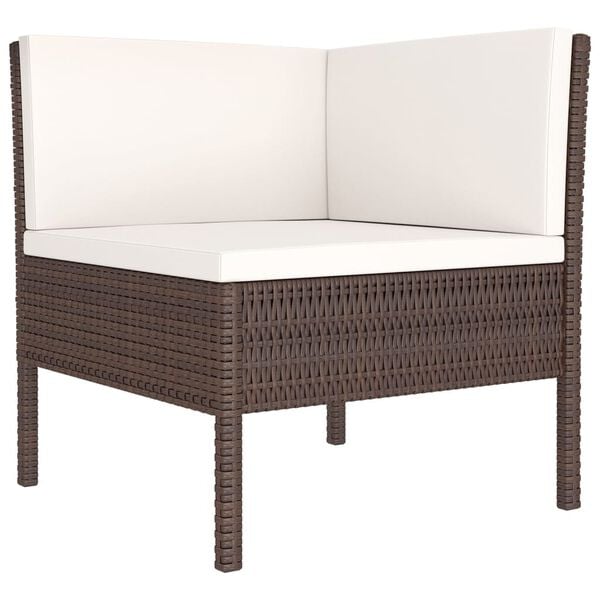 vidaXL Garden Lounge Set Brown PE rattan Medium Seats Many