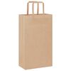 vidaXL Paper Bags 50 pcs with Handles Brown 8.3x4.3x14.2"