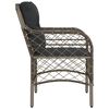 vidaXL Garden Chair Set of 2 Grey PE rattan, powder-coated steel