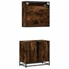 vidaXL Bathroom Furniture Set Smoked Oak Engineered Wood, Metal Medium