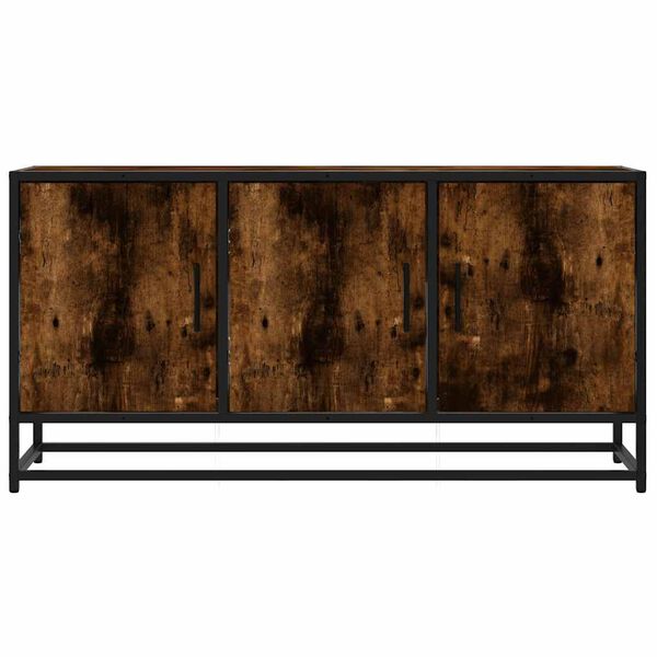 vidaXL TV Cabinet Smoked oak Engineered wood and metal 39.4x13.8x19.7 in