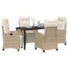vidaXL Garden Dining Set 5 pcs Beige poly rattan
