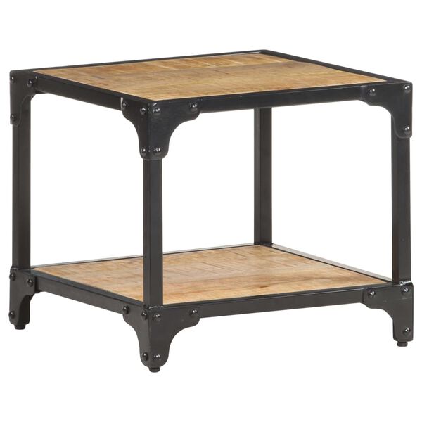 vidaXL Coffee Table Natural mango wood Solid rough mango wood 15.7x15.7 in