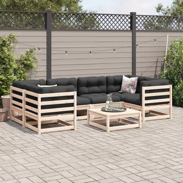 vidaXL Garden Sofa Set Natural Wood Solid Pine wood Large Modular