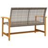 vidaXL Garden Bench Grey and brown PE rattan, solid acacia wood, metal