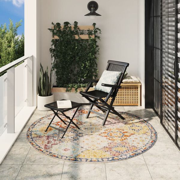 vidaXL Rug Multicolor 100% Polypropylene 78.7 in diameter