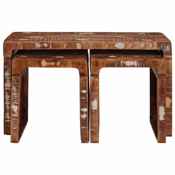 vidaXL Nesting Tables Brown Solid Mango Wood
