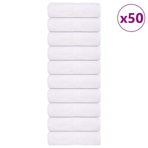 vidaXL Guest Towel Set of 50 White 100% cotton 11.8x19.7 in