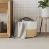 vidaXL Storage Basket Beige and White Woven cotton rope &Oslash;20.1x13.0 in
