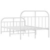 vidaXL Bed Frame White Powder-Coated Steel Double Bed Frame