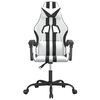 vidaXL Gaming Chair White and Black Faux Leather