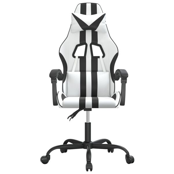 vidaXL Gaming Chair White and Black Faux Leather